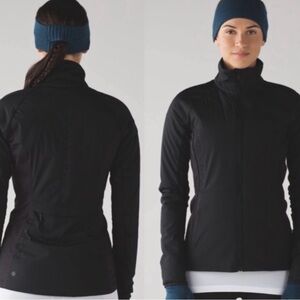 Lululemon Run For Cold Black Running Jacket Size 14 EUC